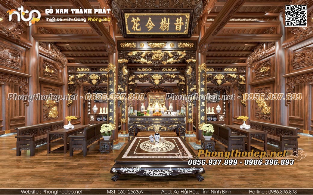 Thiết kế nội thất nhà gỗ 5 gian trên tầng 2